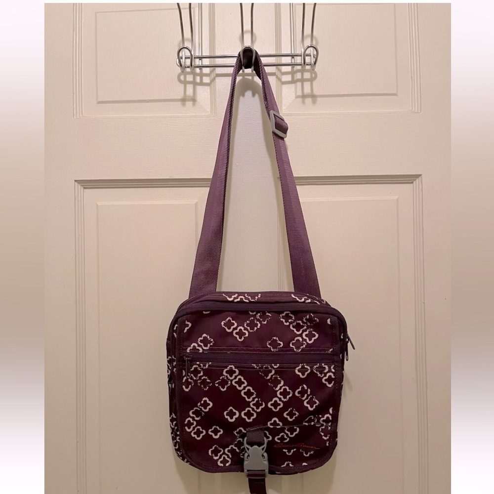 NWOT Eddie Bauer Travex Purple Crossbody Travel Shoulder Messenger Bag